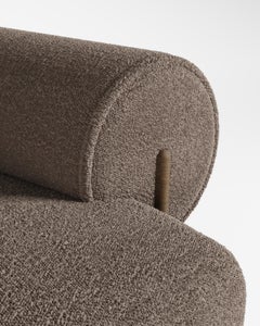 Contemporary Modern Paloma Armchair in Bouclé Brown by Collector