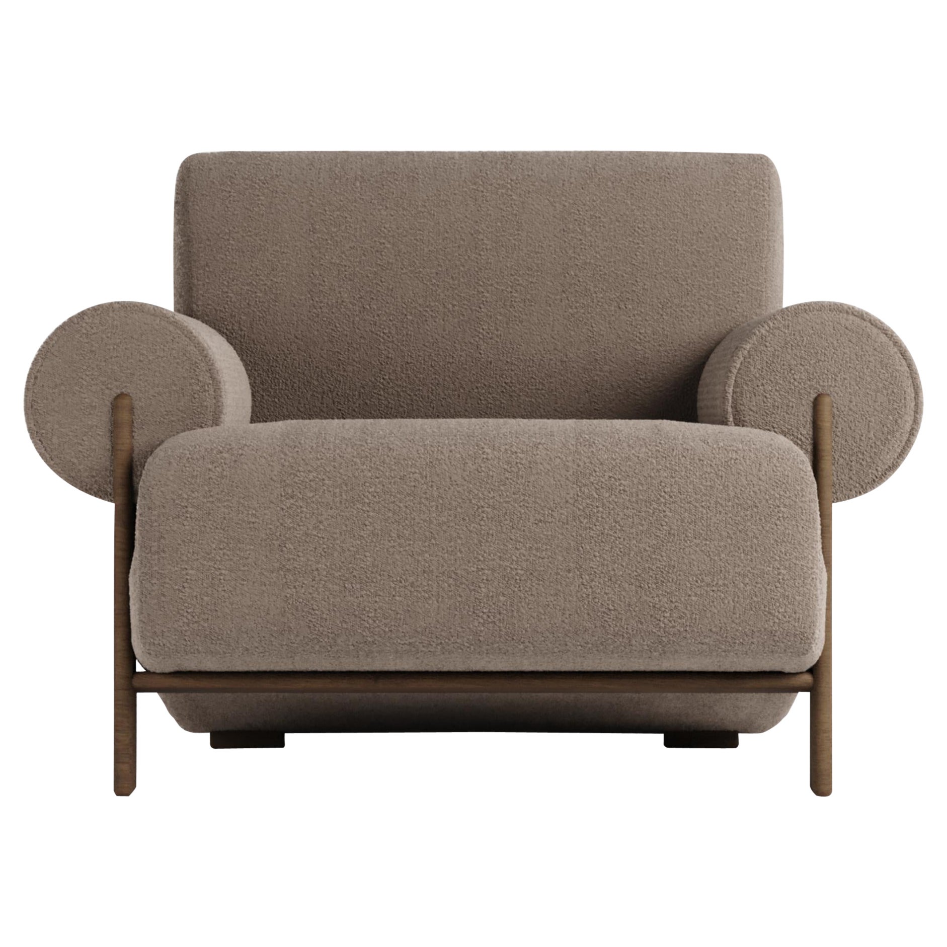 Sillón Moderno Contemporáneo Paloma en Bouclé Marrón by Collector