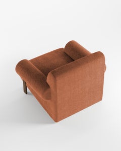 Contemporary Modern Paloma Armchair in Bouclé Burnt Orange by Collector
