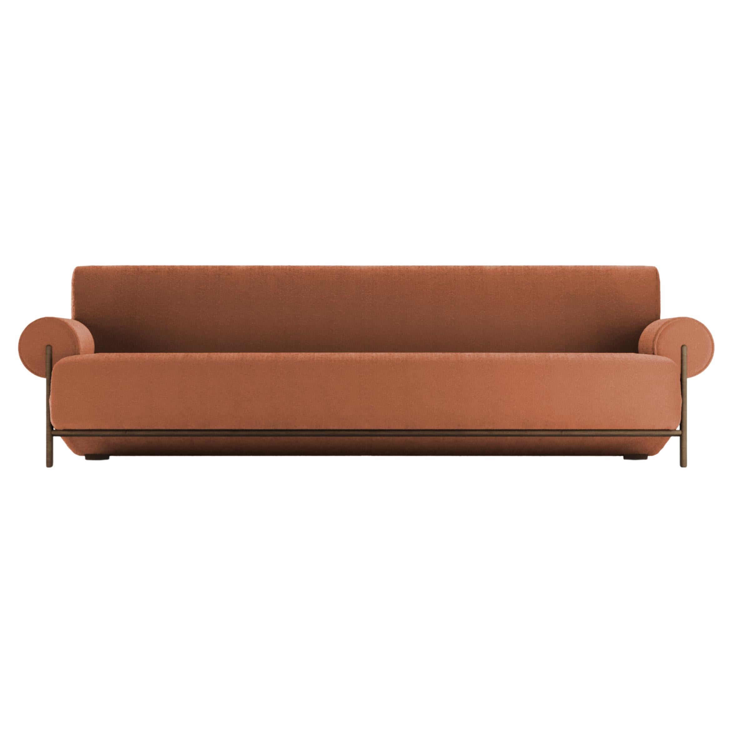 Contemporary Modern Paloma Sofa in Bouclé Burnt Orange by Collector For Sale