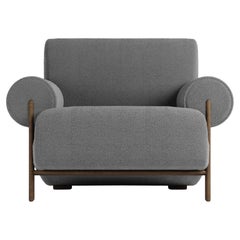 Contemporary Modern Paloma Armchair in Bouclé Charcoal by Collector