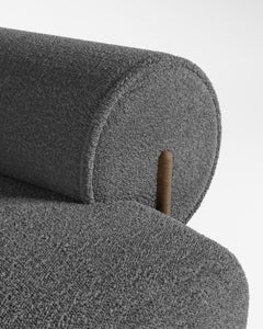Contemporary Modern Paloma Sofa in Bouclé Charcoal Grey by Collector