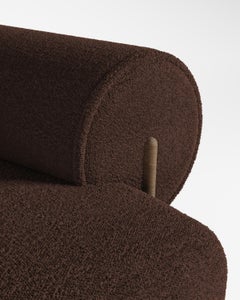 Contemporary Modern Paloma Sofa in Bouclé Dark Brown by Collector