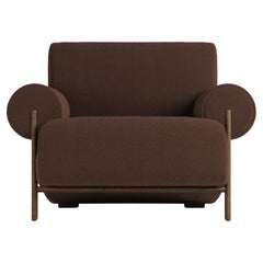 Fauteuil Paloma moderne contemporain en bouclette marron foncé par Collector