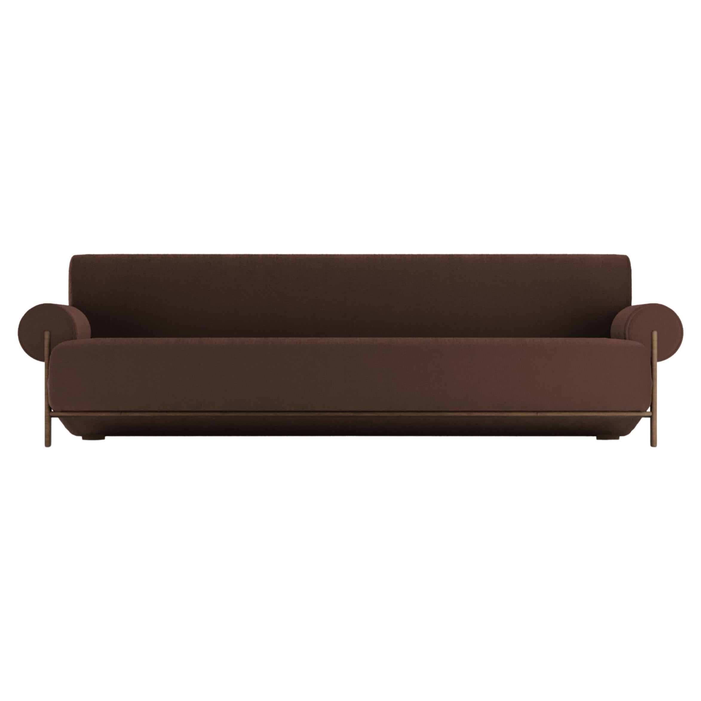 Contemporary Modern Paloma Sofa in Bouclé Dark Brown by Collector For Sale