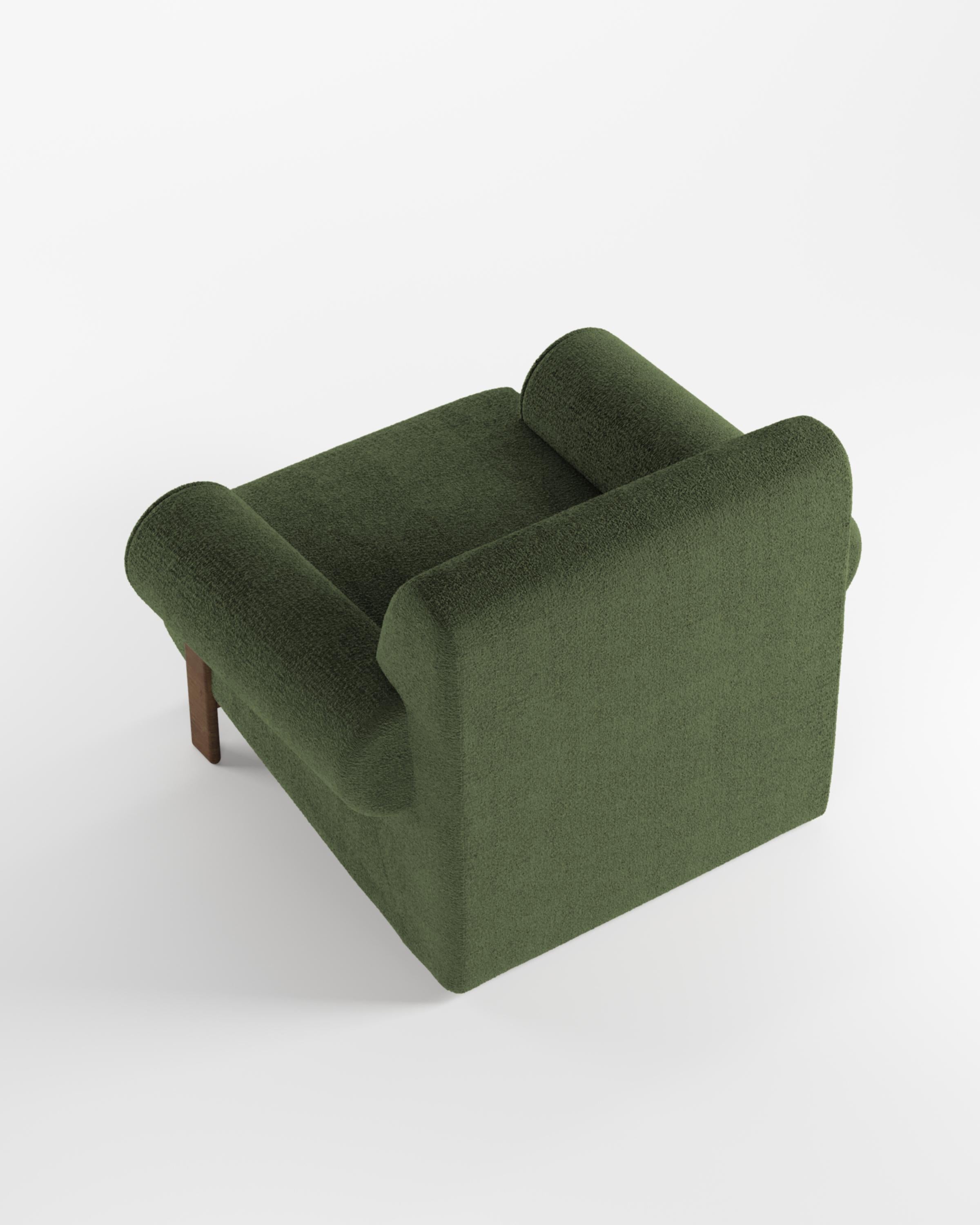 Contemporary Modern Paloma Armchair in Bouclé Green by Collector In New Condition For Sale In Castelo da Maia, PT