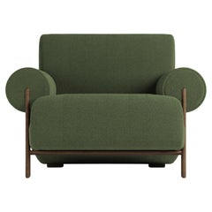 Fauteuil contemporain moderne Paloma en vert bouclé par Collector