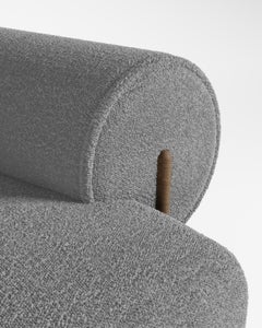 Contemporary Modern Paloma Sofa in Bouclé Light Grey by Collector