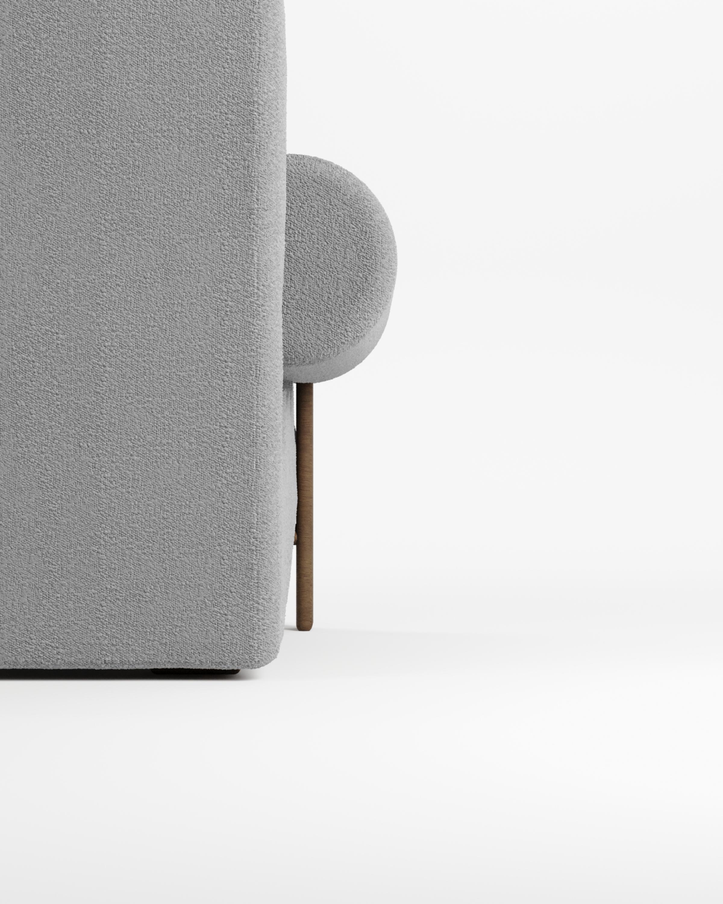 Sofá moderno contemporáneo Paloma en Bouclé gris claro by Collector Siglo XXI y contemporáneo en venta