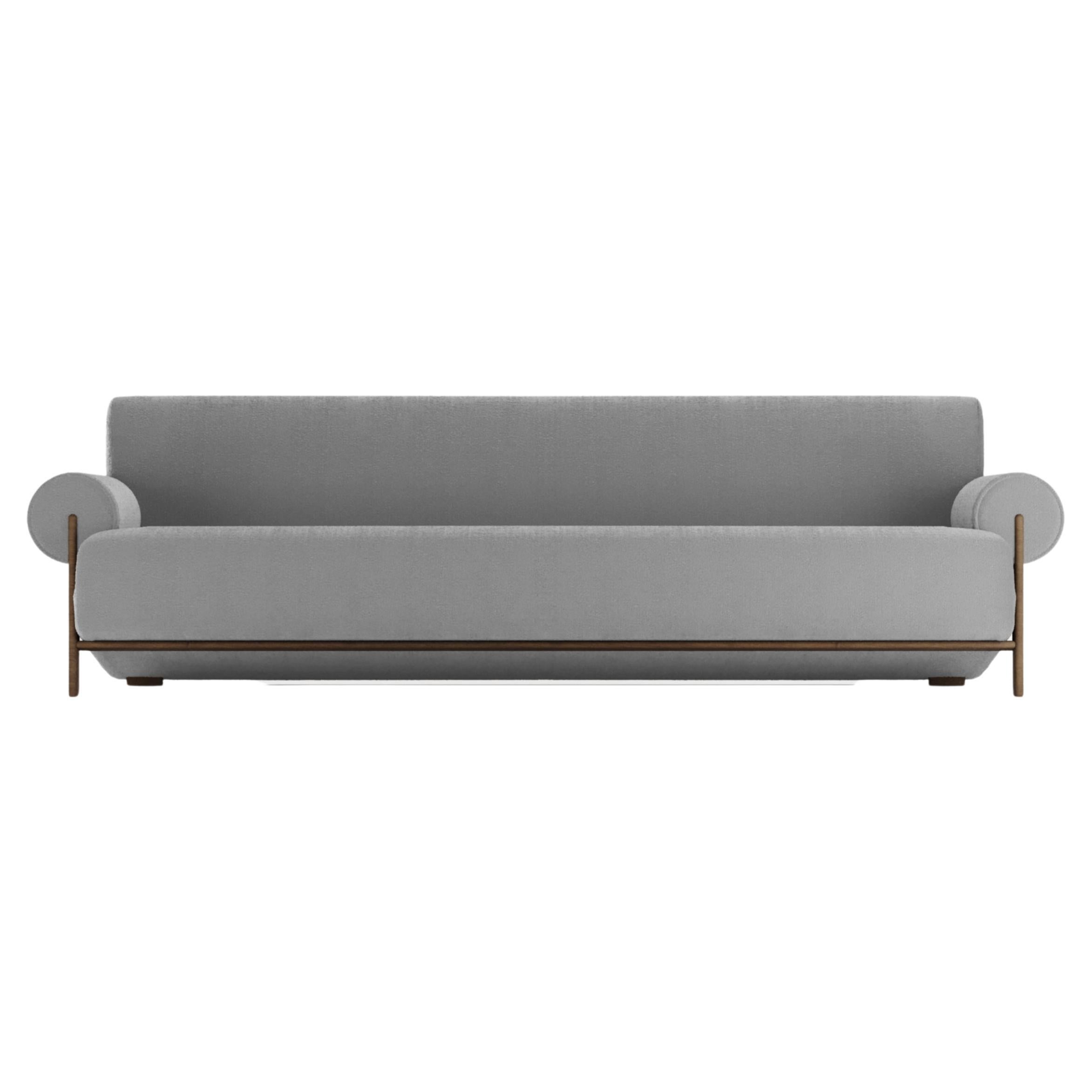 Contemporary Modern Paloma Sofa in Bouclé Light Grey by Collector