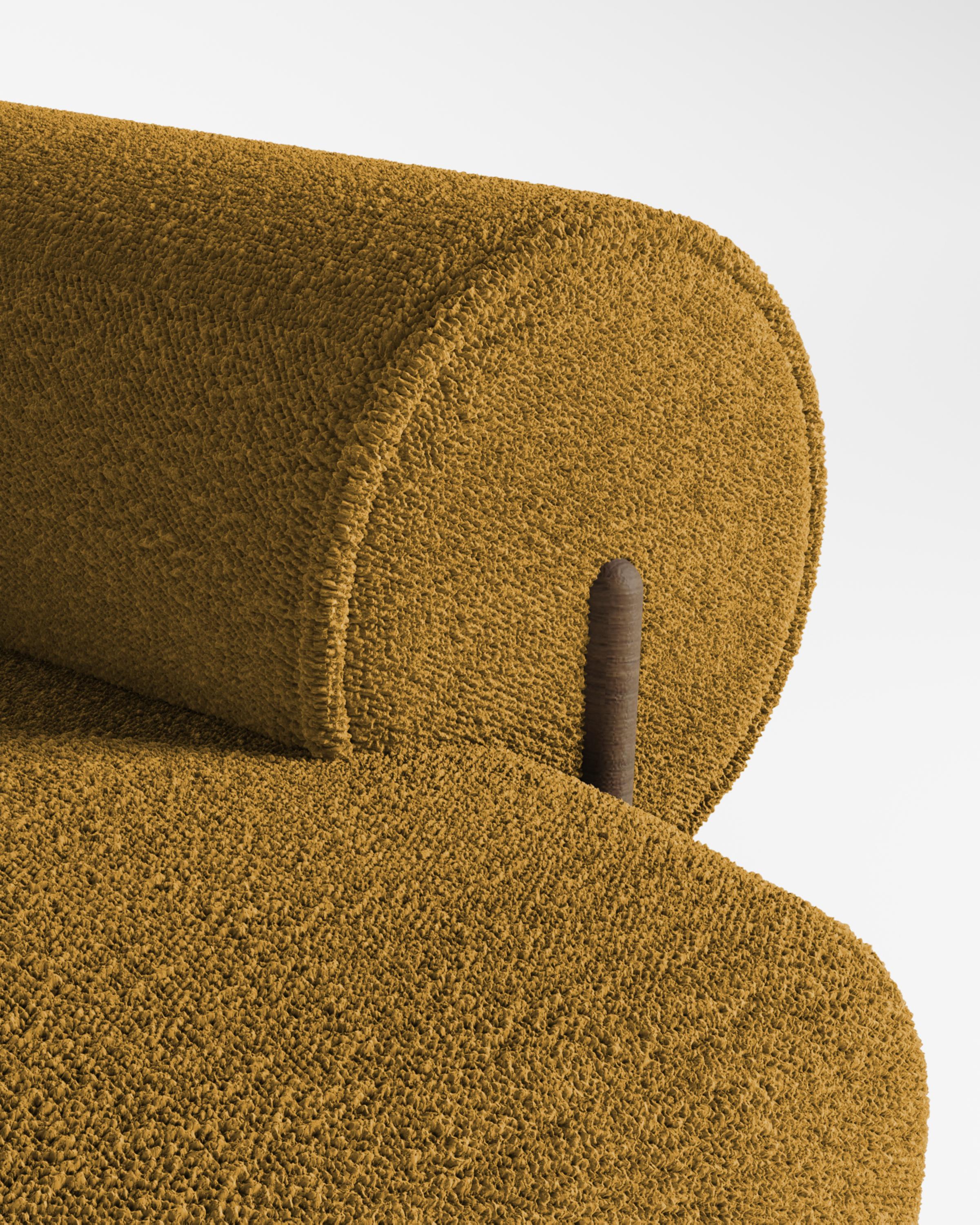 Contemporary Modern Paloma Armchair in Boucle Mustard by Collector In New Condition For Sale In Castelo da Maia, PT