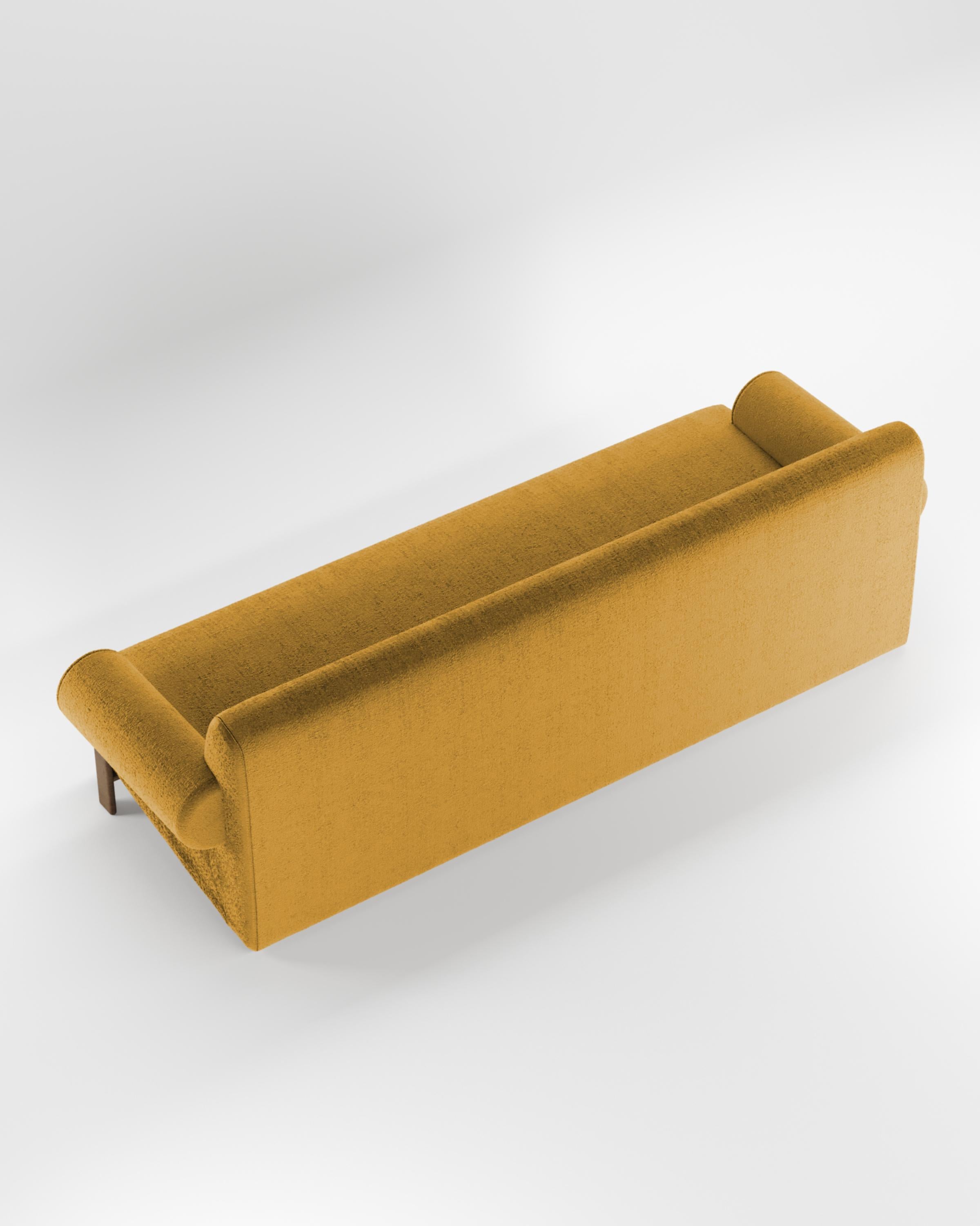 Fabric Contemporary Modern Paloma Sofa in Bouclé Mustard by Collector For Sale