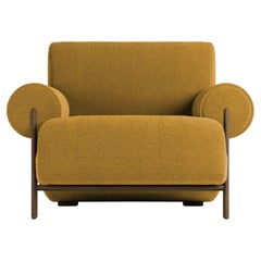 Zeitgenössischer moderner Paloma-Sessel aus Boucle-Senf von Sammler