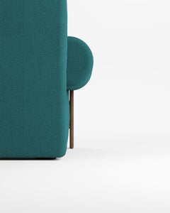 Contemporary Modern Paloma Armchair in Boucle Night Blue by Collector