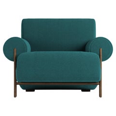 Contemporary Modern Paloma Armchair in Boucle Night Blue by Collector