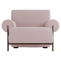 Contemporary Modern Paloma Armchair in Boucle Rose by Collector