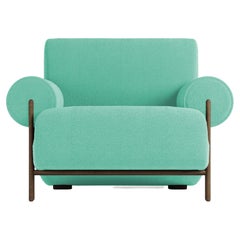 Contemporary Modern Paloma Armchair in Bouclé Teal by Collector