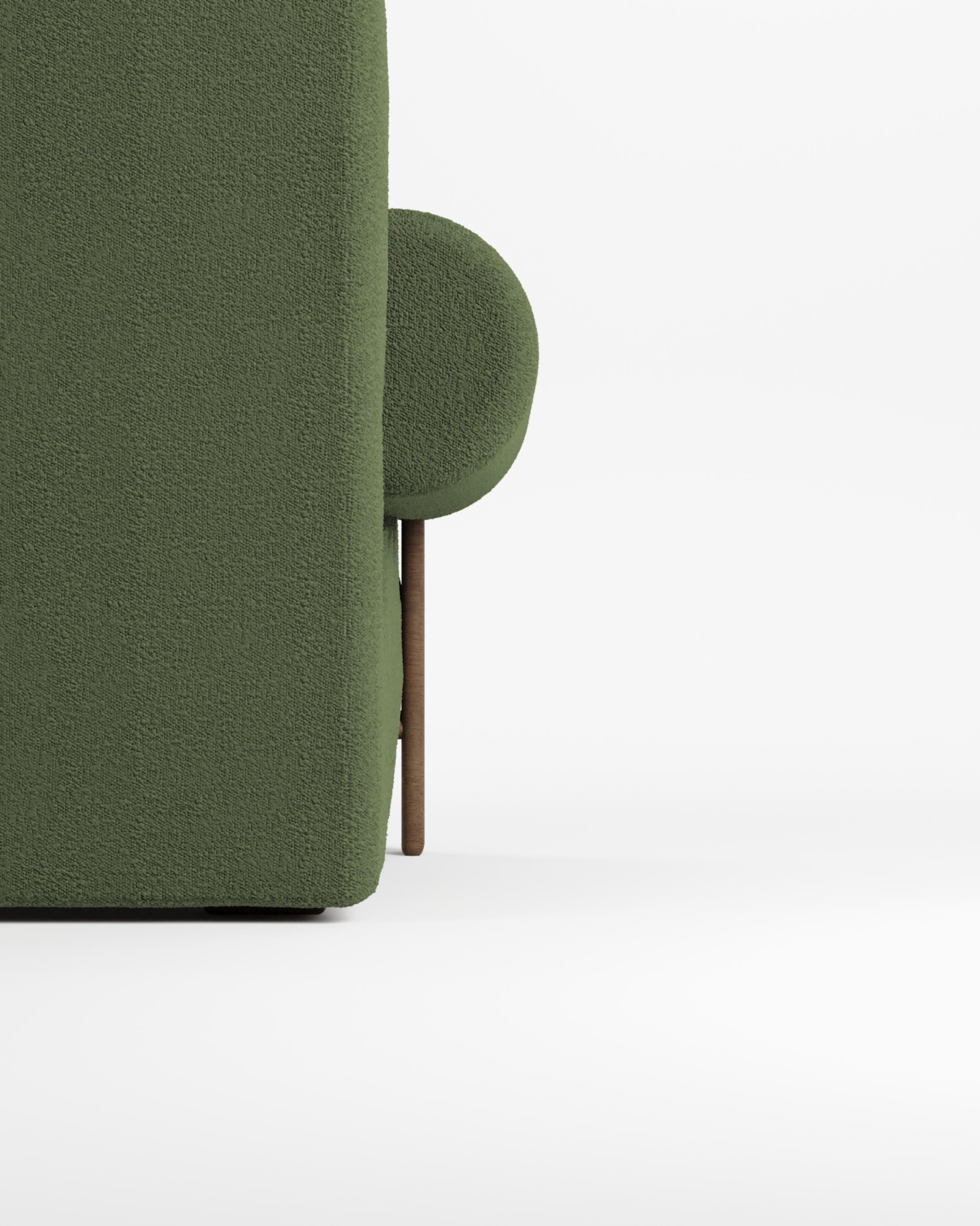 Canapé contemporain moderne Paloma en vert bouclé par Collector Neuf - En vente à Castelo da Maia, PT