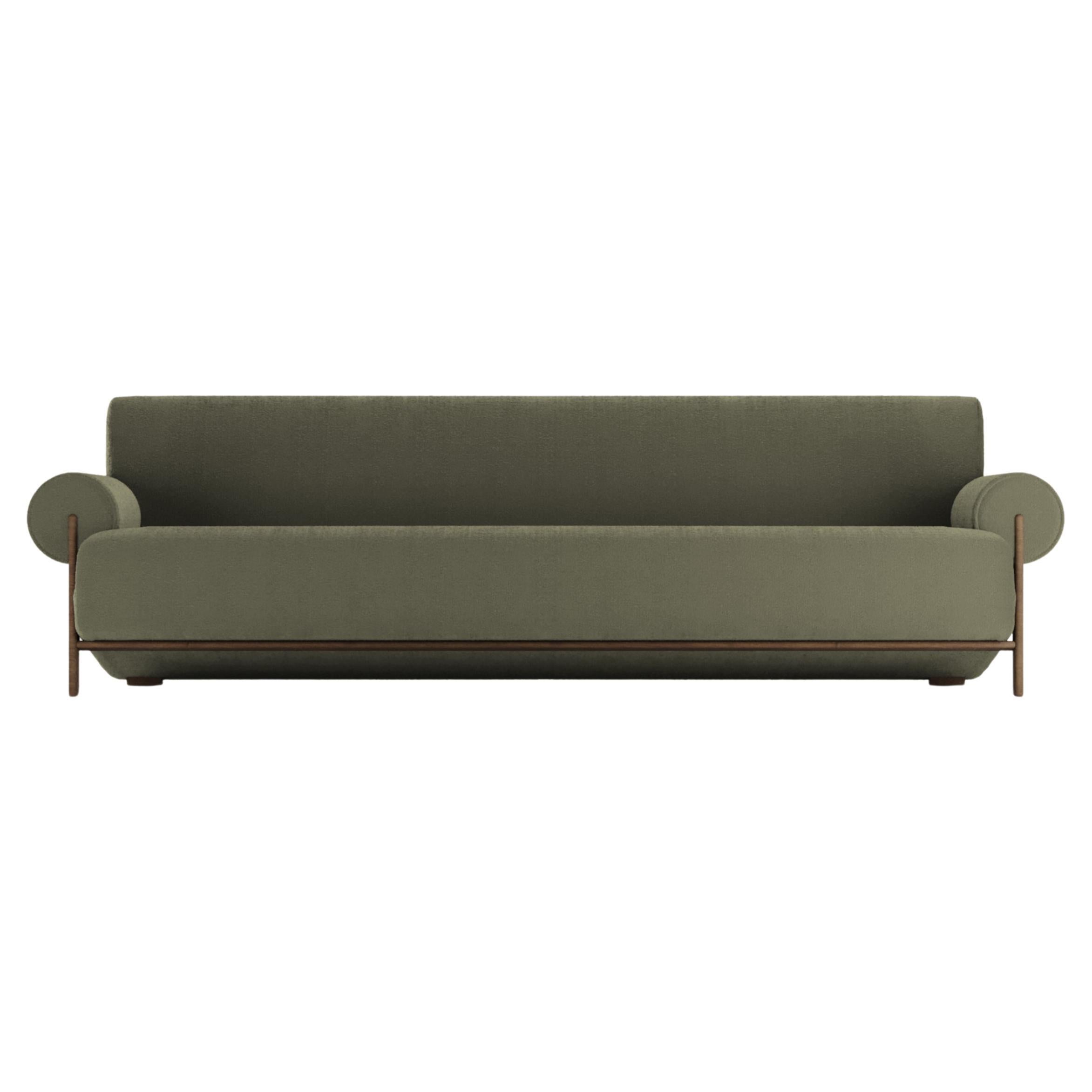 Contemporary Modern Paloma Sofa in Bouclé Olive by Collector