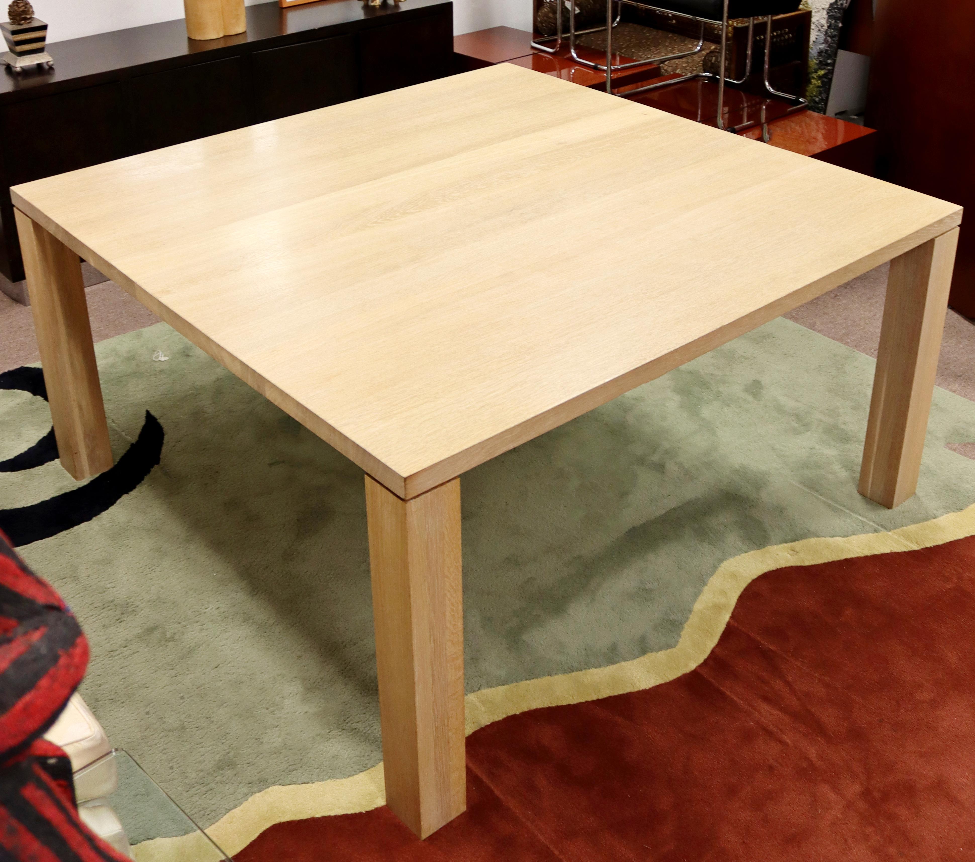Contemporary Modern Parsons Large Oak Wood Dinette Dining Conference Table 90s In Good Condition In Keego Harbor, MI