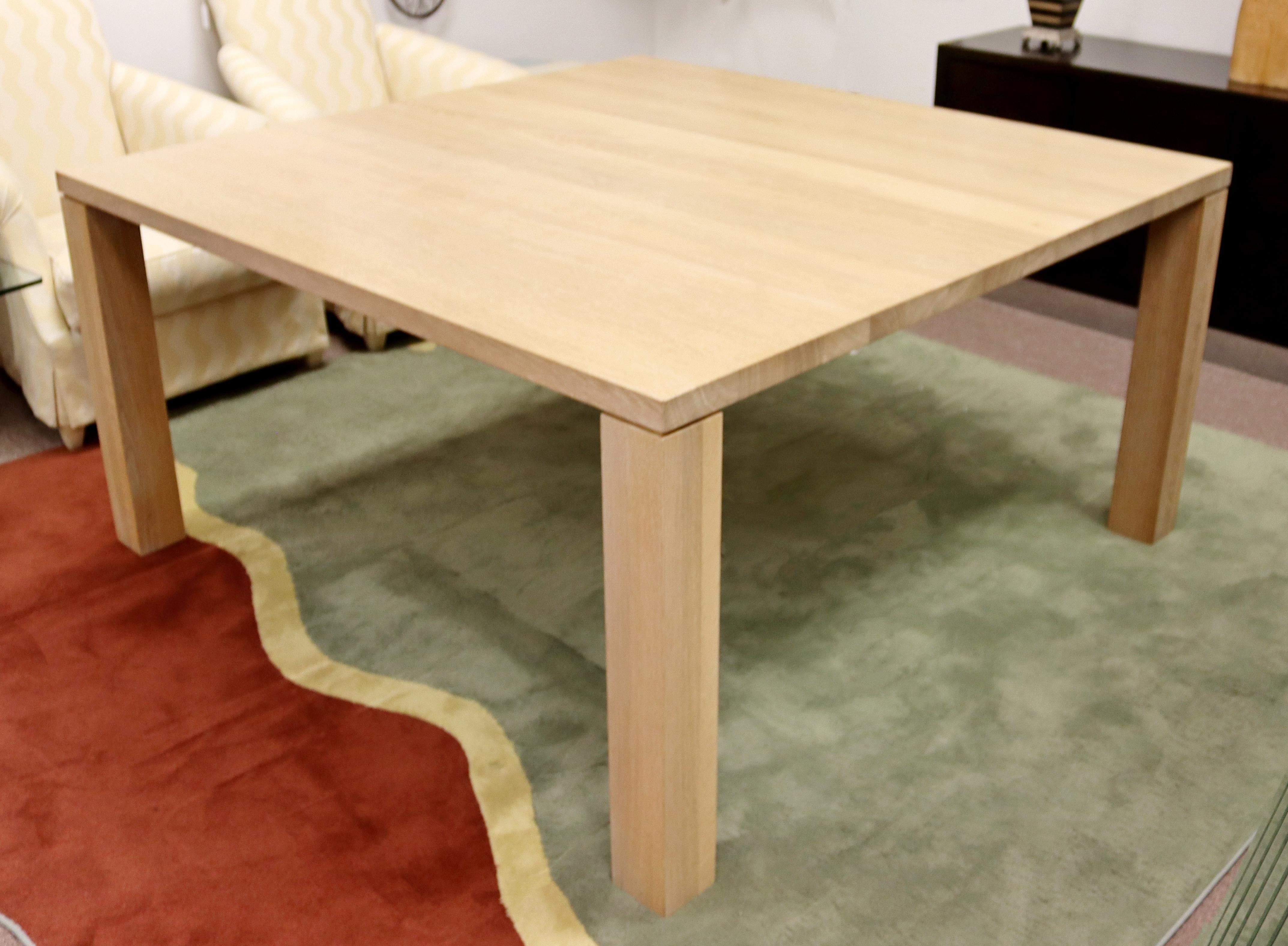 Contemporary Modern Parsons Large Oak Wood Dinette Dining Conference Table 90s 1