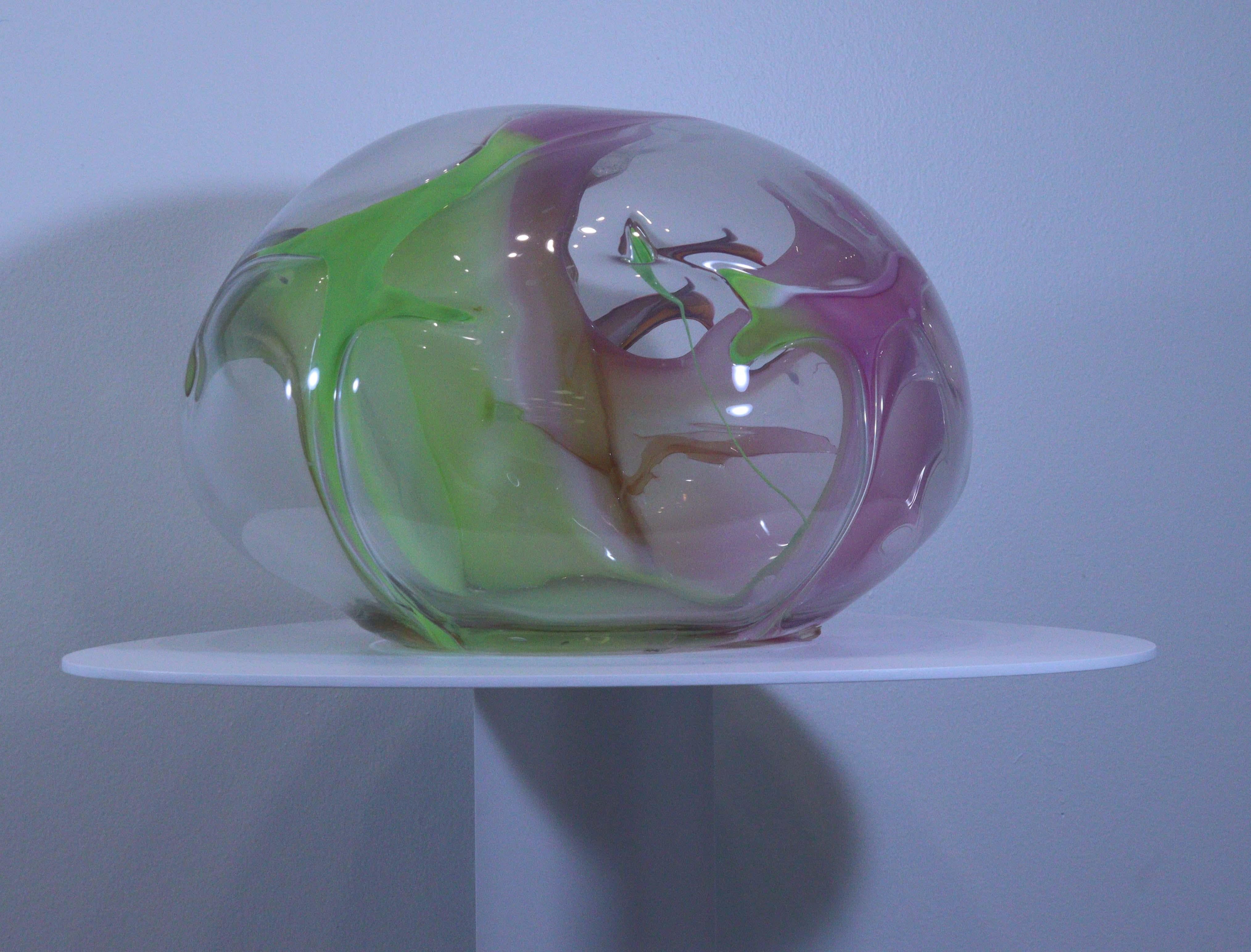 Late 20th Century Contemporary Modern Peter Bramhall Signed Glass Sculpture