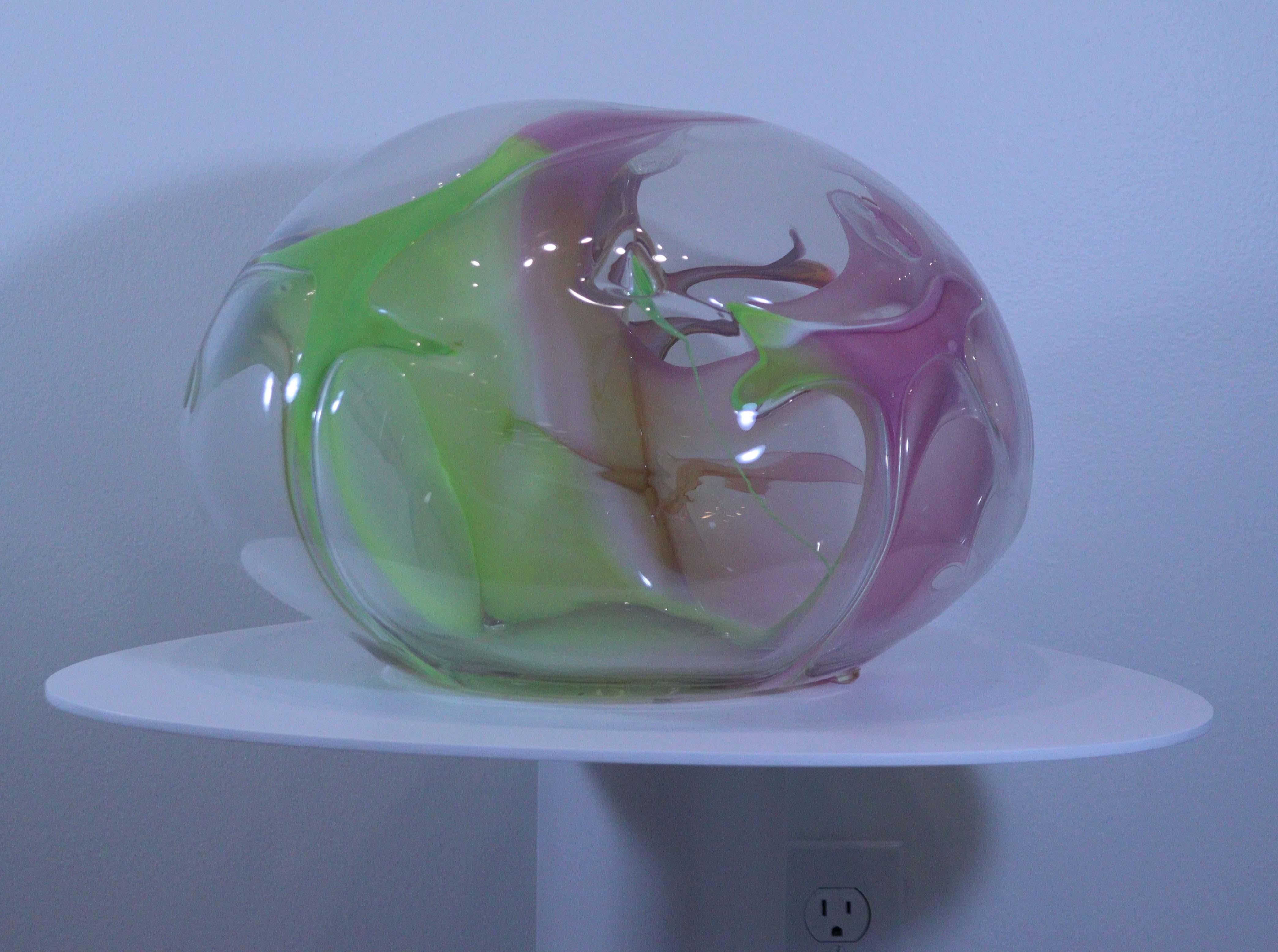 Contemporary Modern Peter Bramhall Signed Glass Sculpture 1
