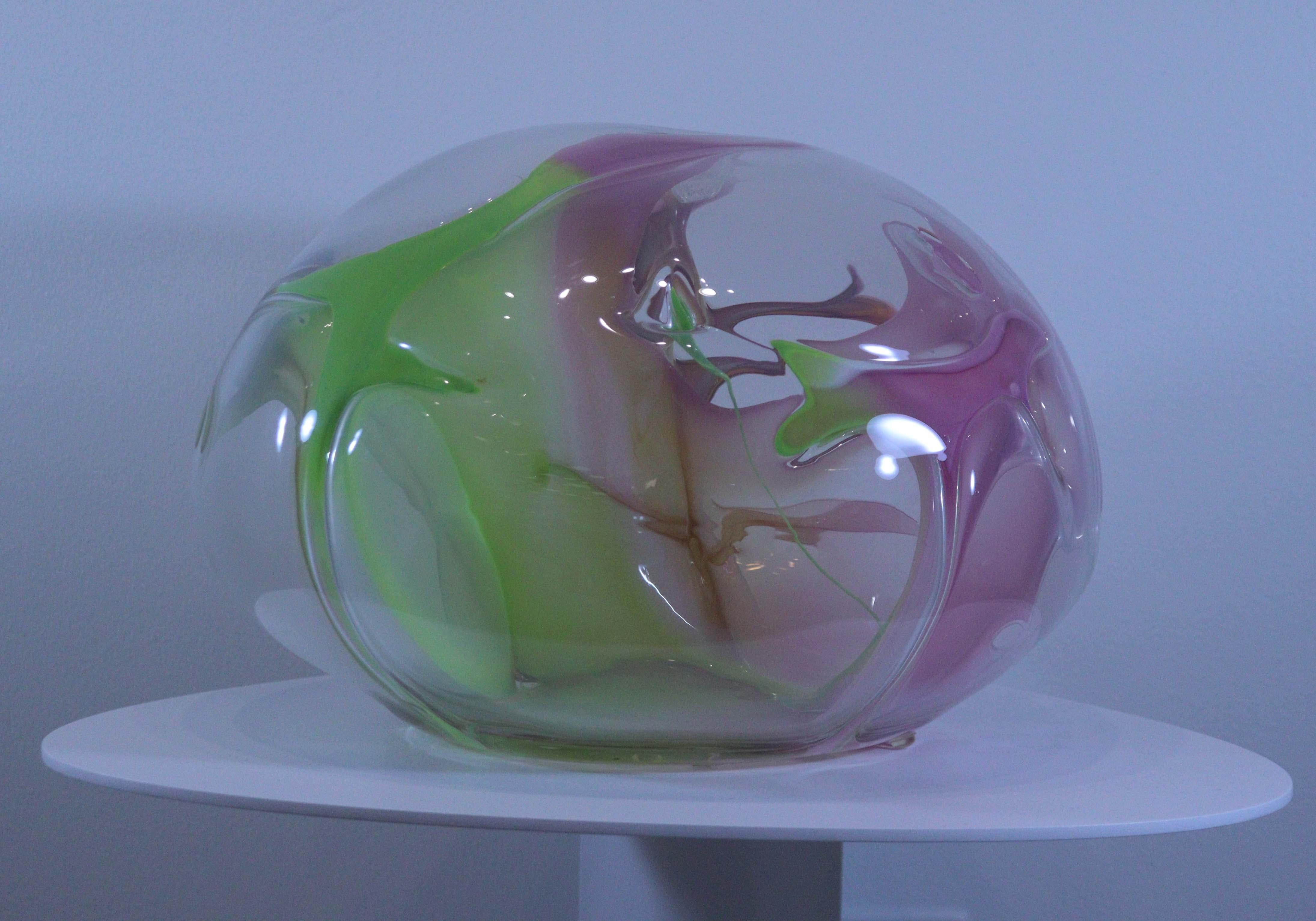 Contemporary Modern Peter Bramhall Signed Glass Sculpture 2