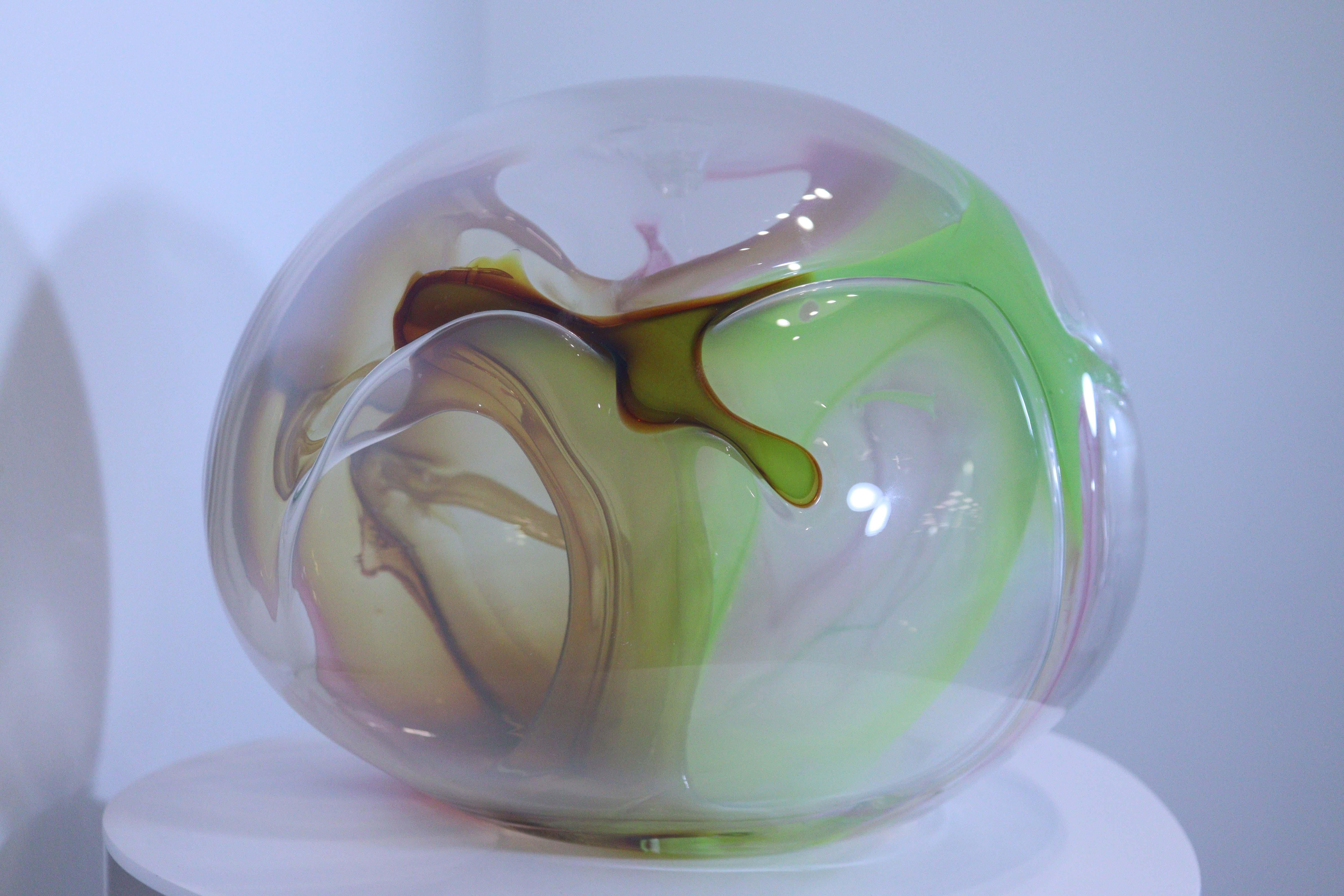 Contemporary Modern Peter Bramhall Signed Glass Sculpture 4