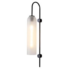 Contemporary Modern Plug in Glass and Metal Wall Sconce