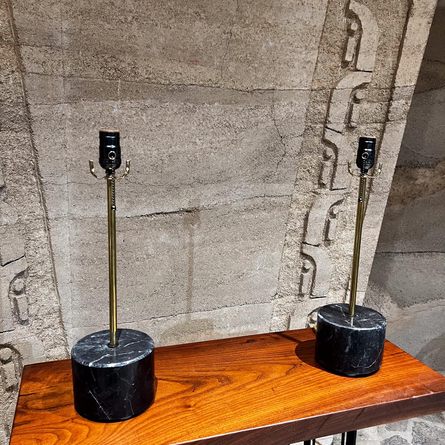 Contemporary Modern Polished Black Marble Table Lamps by Pablo Romo
18.75 h x 6.5 diameter
Original condition.
New wiring tested and working.
New limited production 1-1
No shades are included.
Review all images.