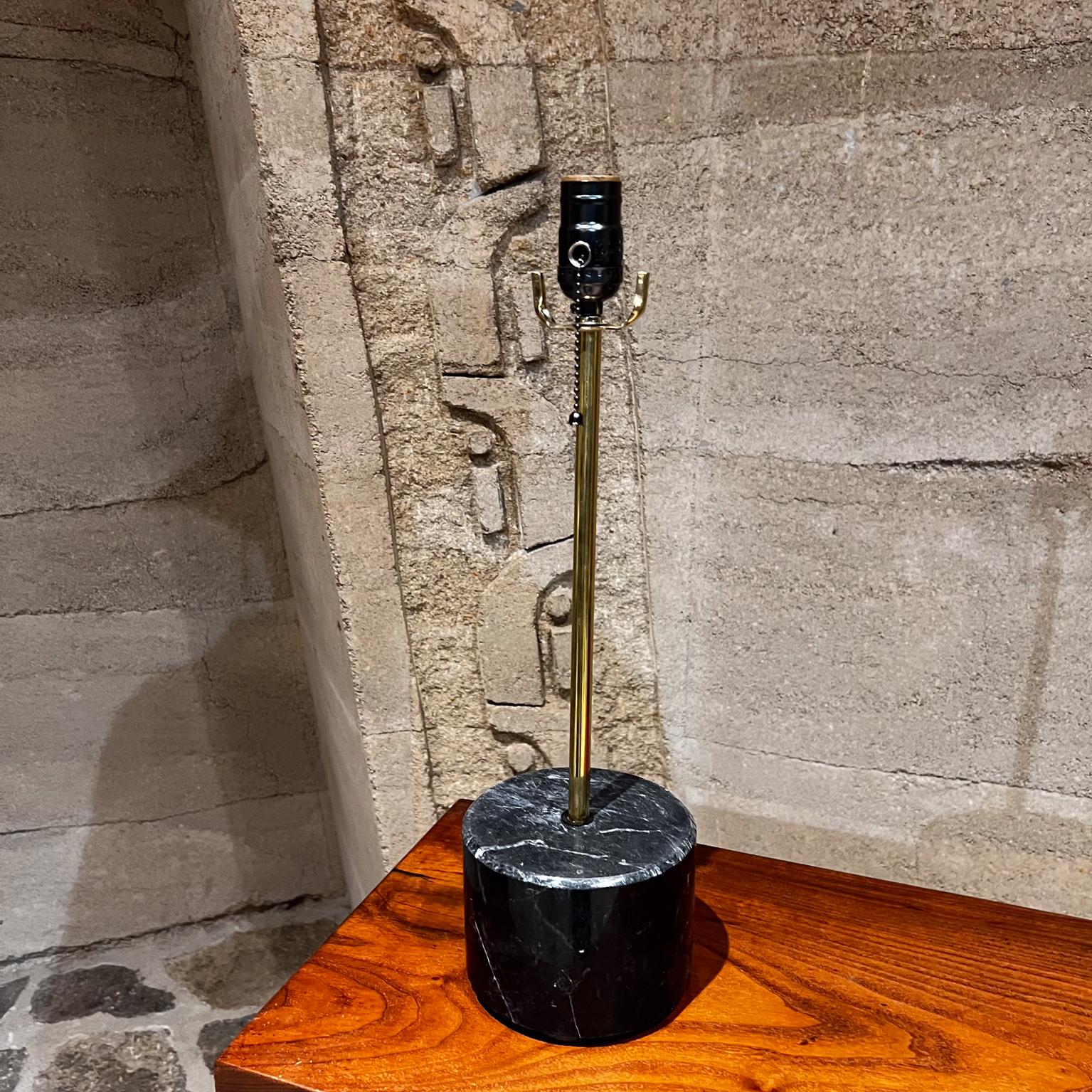  Modern Polished Black Marble Table Lamps Pablo Romo design In Good Condition For Sale In Chula Vista, CA