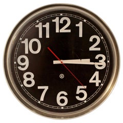 Contemporary Modern Pop Art Peter Pepper 330 Chrome Wall Clock, 1980