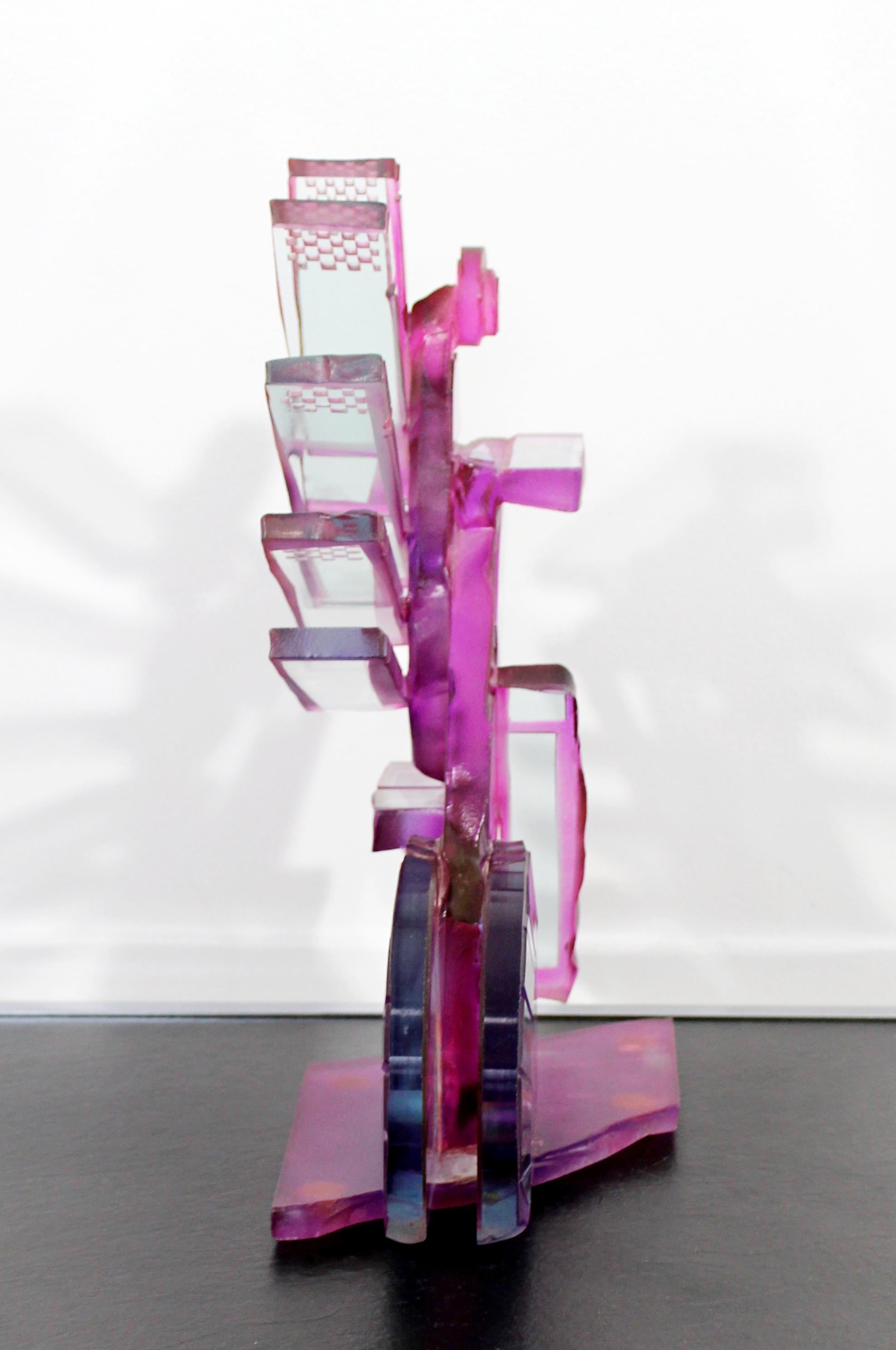 Contemporary Modern Purple Bicycle Art Glass Sculpture By Susan Pelish 1990s 8