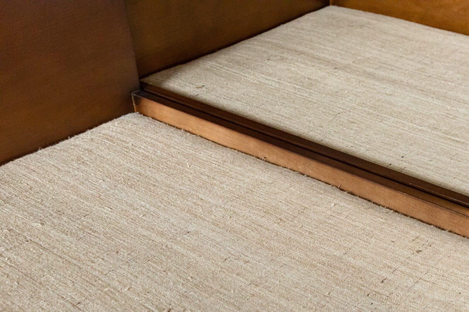 Contemporary Modern Ralph Lauren Walnut Wood 3 Piece Modular Sectional Sofa For Sale 1