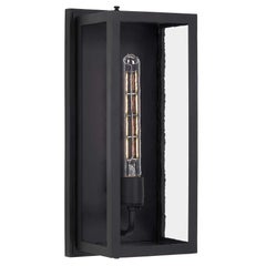 Contemporary Modern Minimal Exterior Interior Wrought Iron Flush Mount Lantern