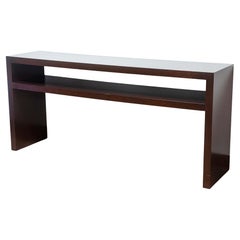 Contemporary Modern Rectangular Maroon Wood Console Table