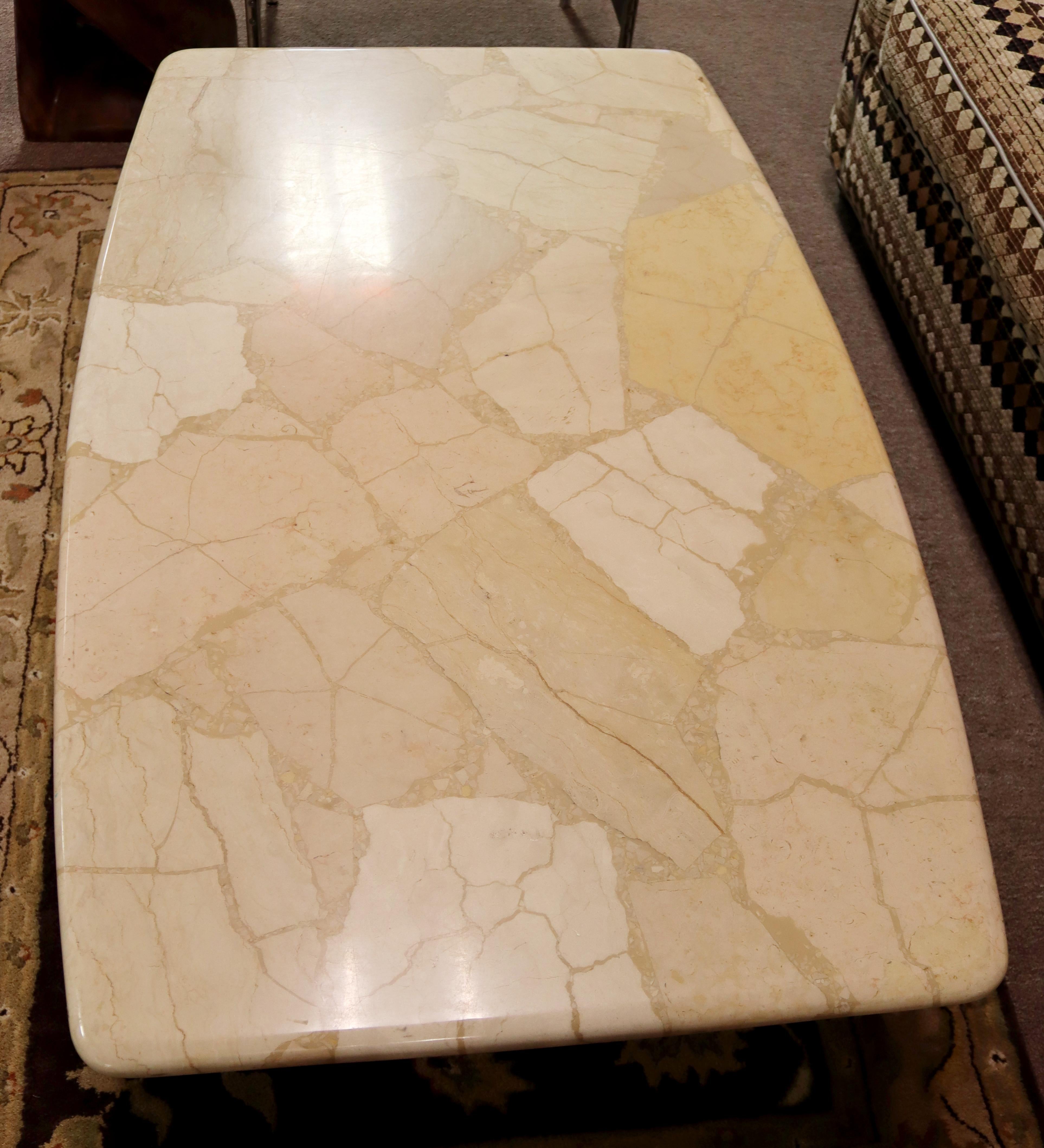 Late 20th Century Contemporary Modern Rectangular Solid Marble Coffee Table, Italy, 1980s