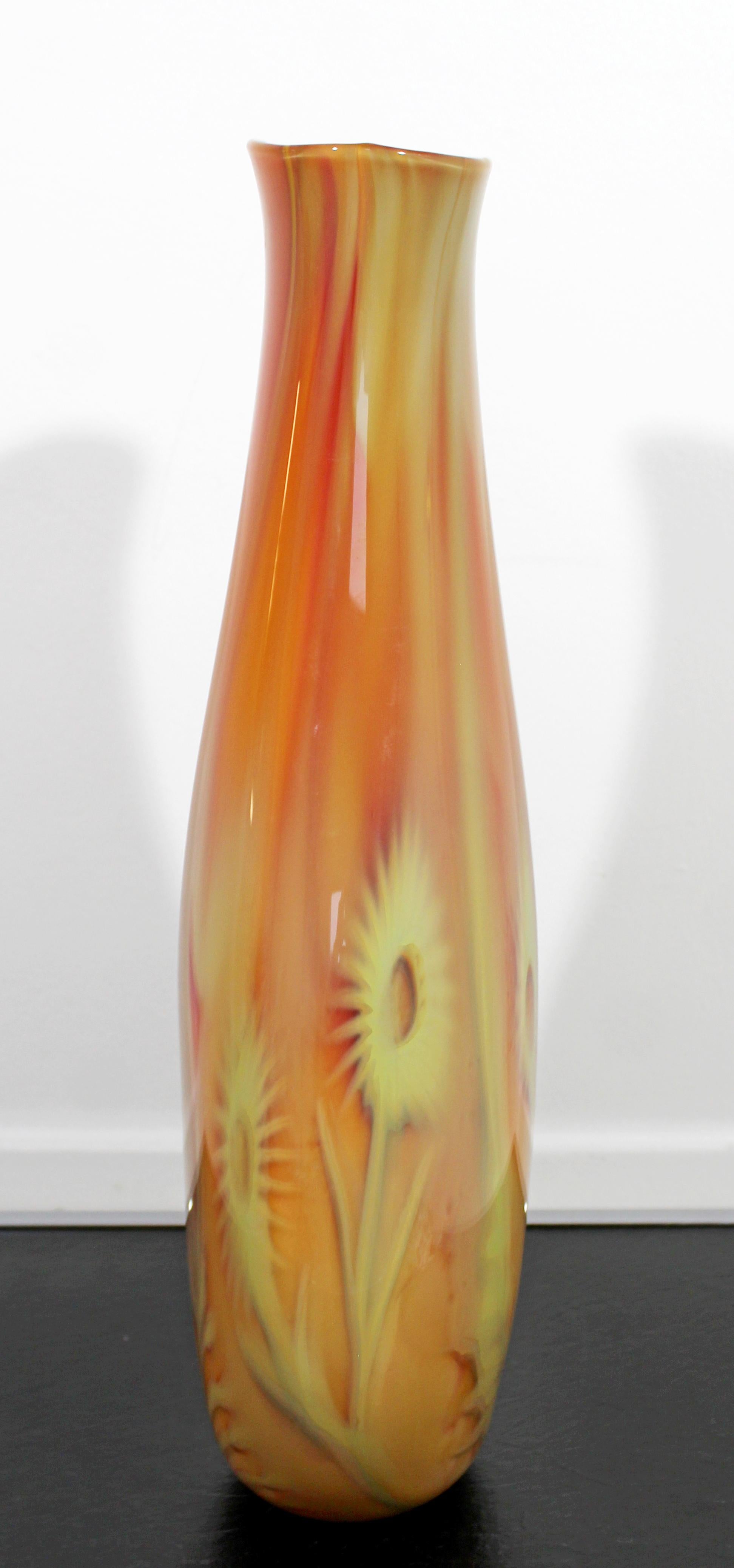 Italian Contemporary Modern Renato Foti Signed Glass Art Sculpture Vase, Italy, 2000s