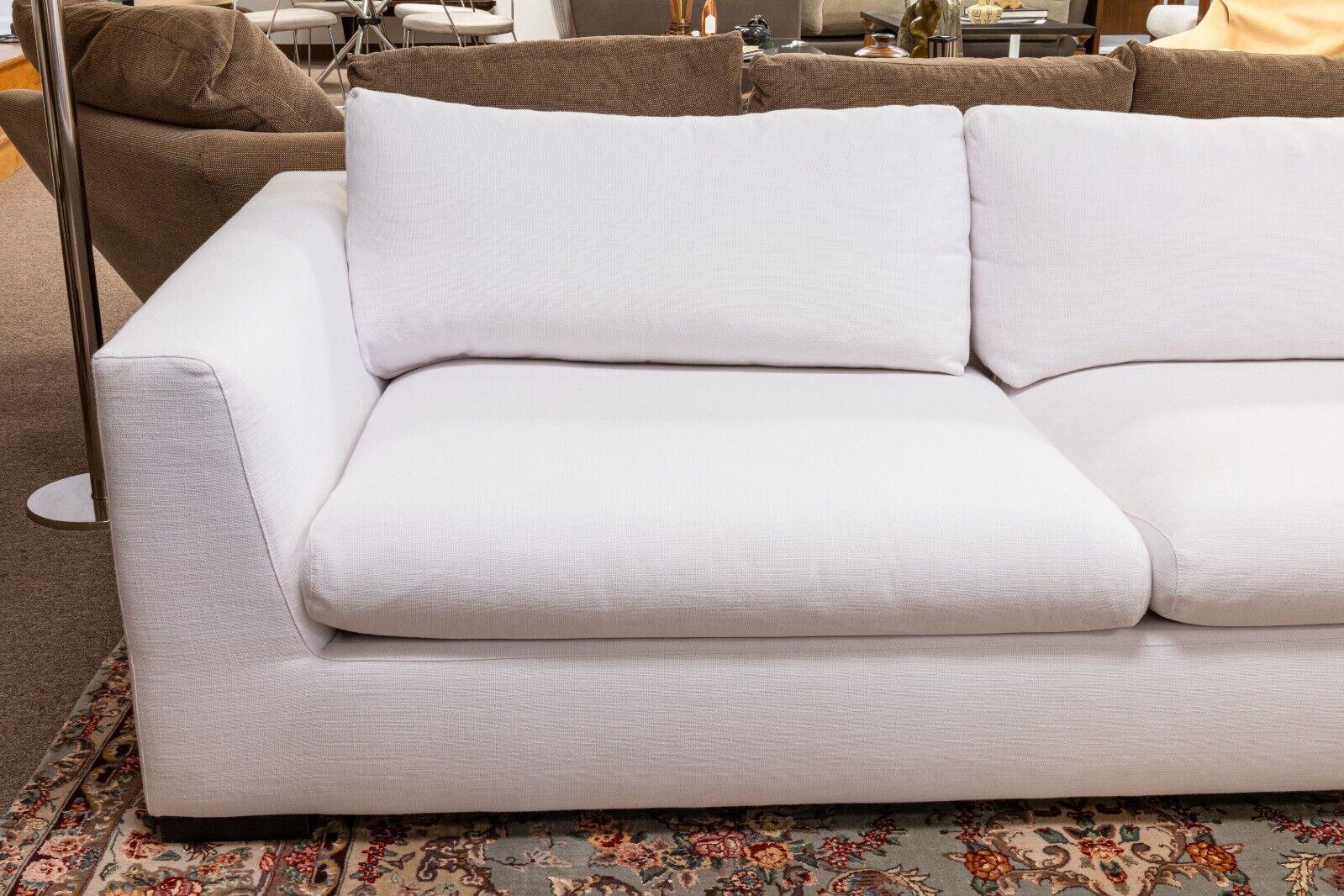 Fabric Contemporary Modern Restoration Hardware White Two Piece Sofa Sectional
