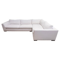 Contemporary Modern Restoration Hardware White Two Piece Sofa Sectional