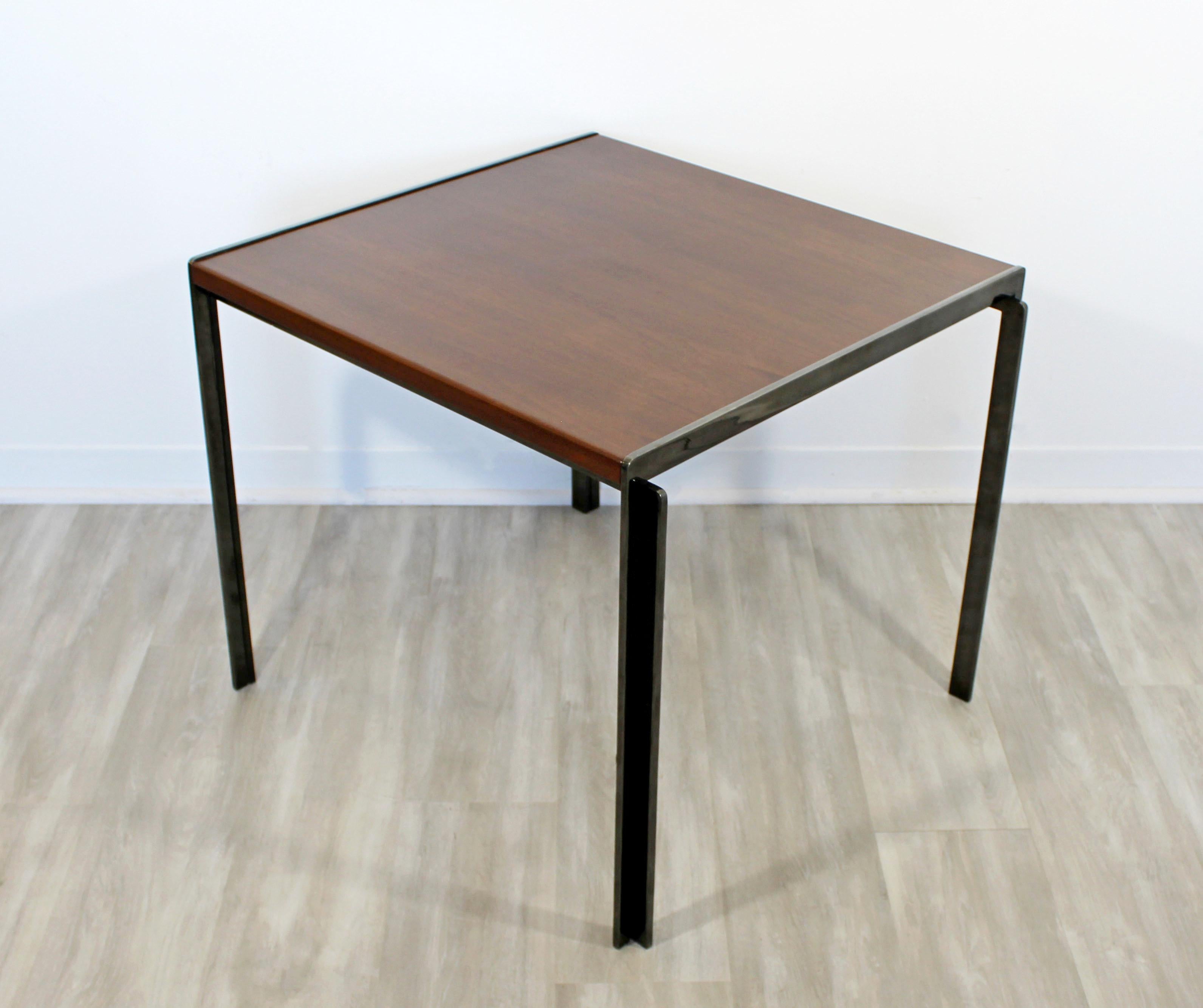 Metal Contemporary Modern Richard Schultz Knoll Corner Accent Side Table Gunmetal