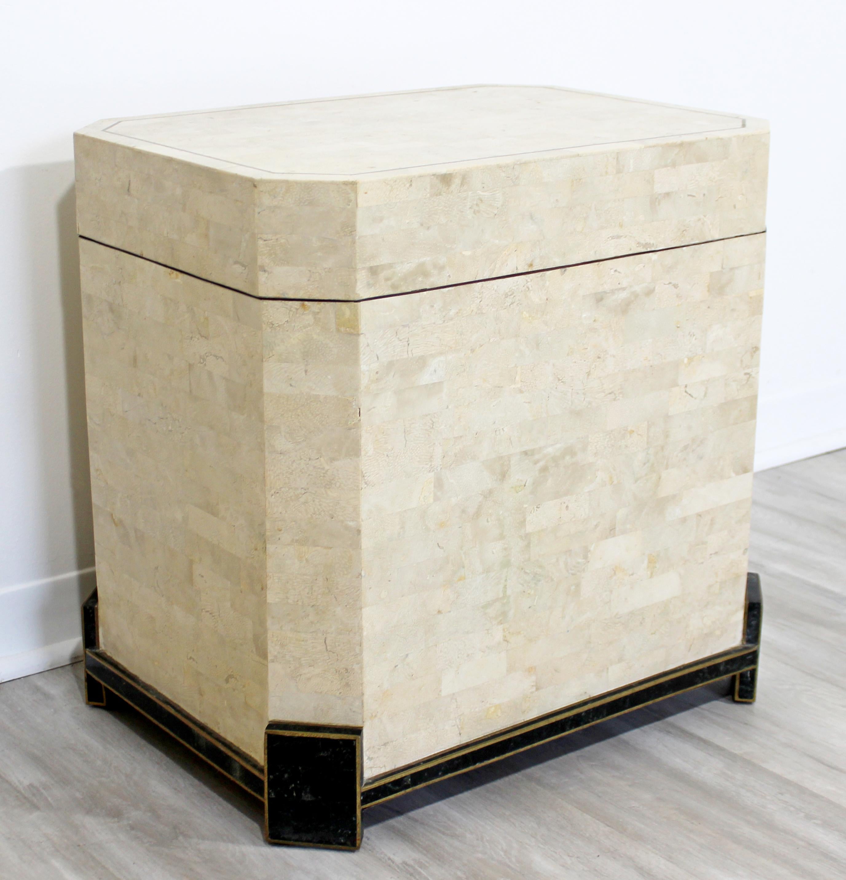 Contemporary Modern Robert Marcius Casa Bique Tessellated Fossil Stone Chest In Good Condition In Keego Harbor, MI
