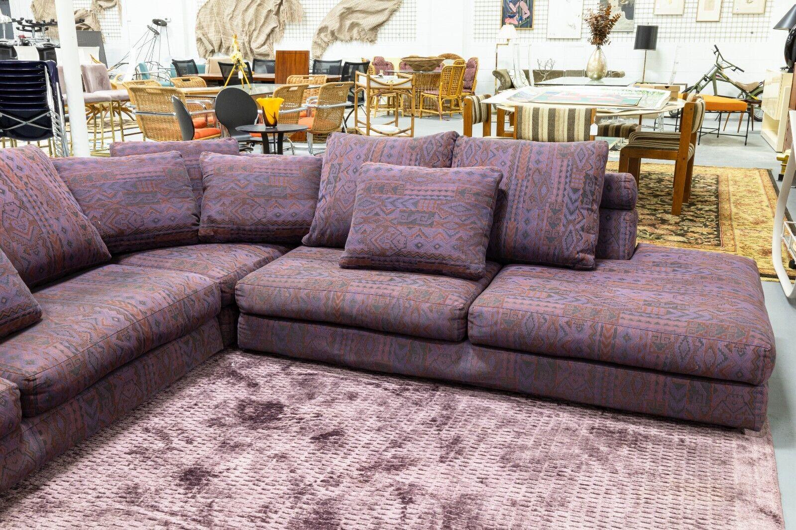 Contemporary Modern Roche Bobois Purple Two Piece Sofa Sectional In Good Condition In Keego Harbor, MI