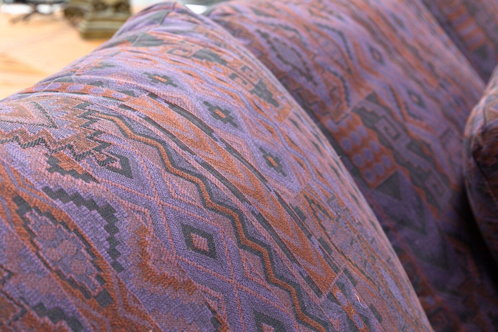 Fabric Contemporary Modern Roche Bobois Purple Two Piece Sofa Sectional