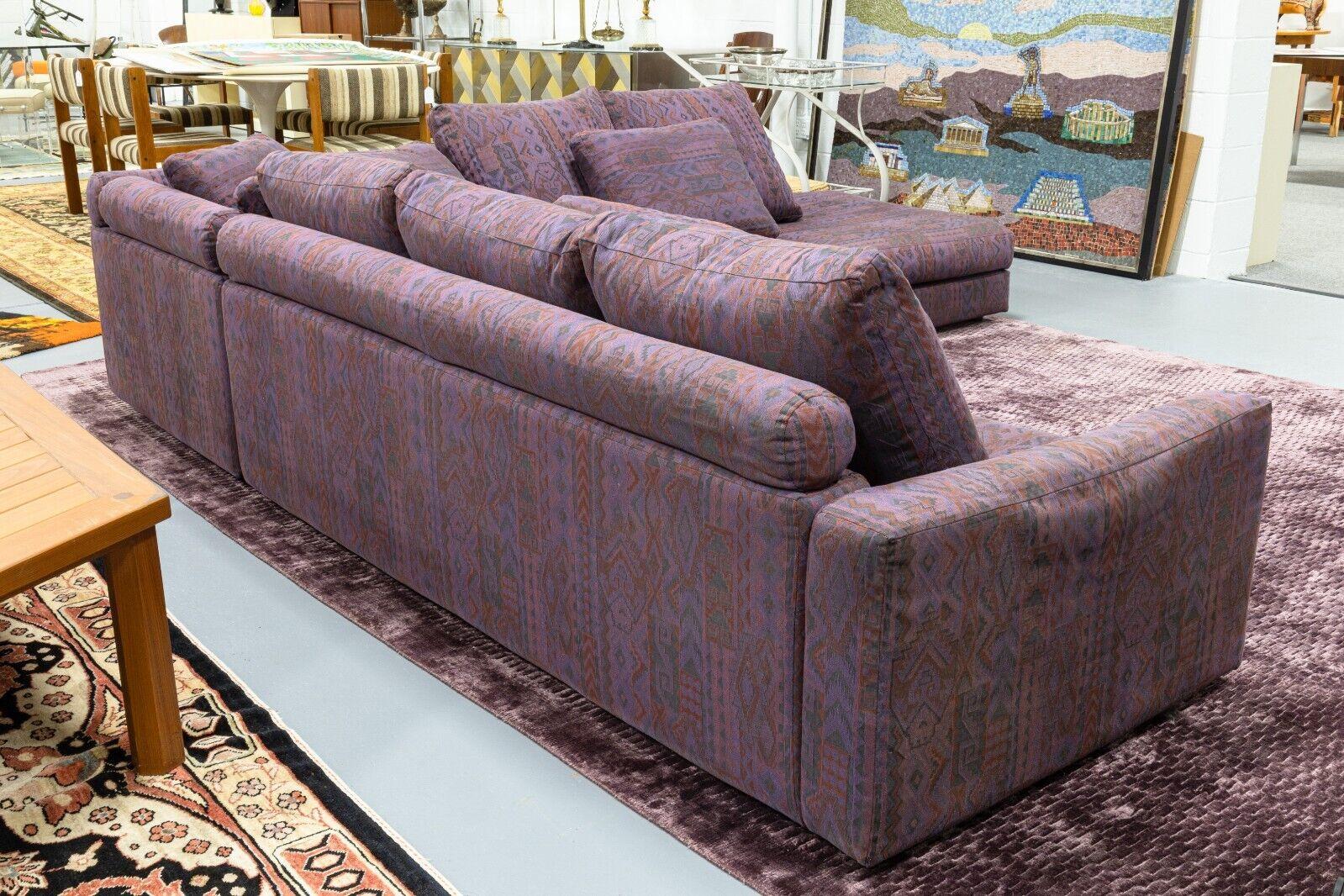 Contemporary Modern Roche Bobois Purple Two Piece Sofa Sectional 1