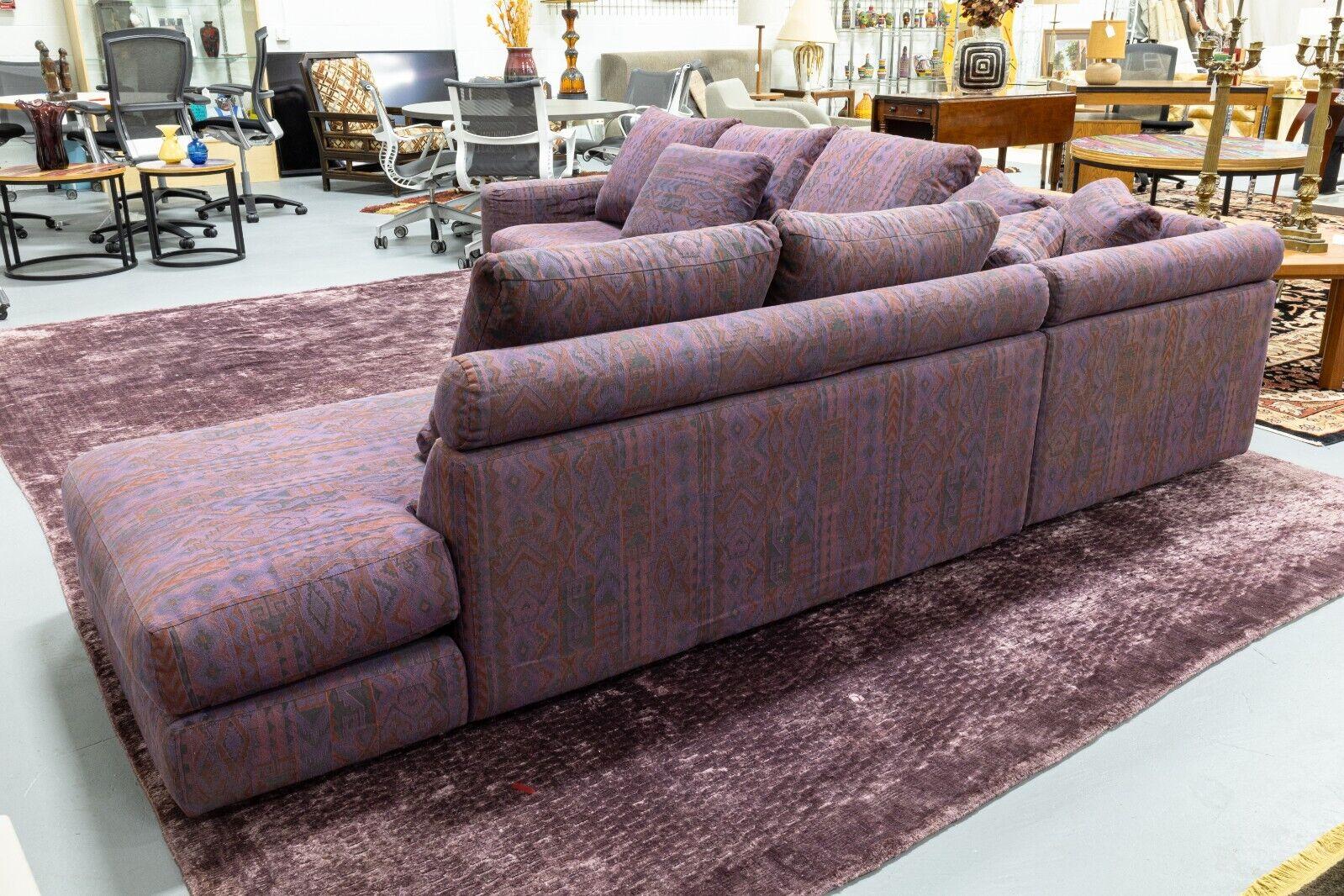 Contemporary Modern Roche Bobois Purple Two Piece Sofa Sectional 2