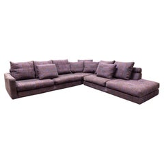 Contemporary Modern Roche Bobois Purple Two Piece Sofa Sectional