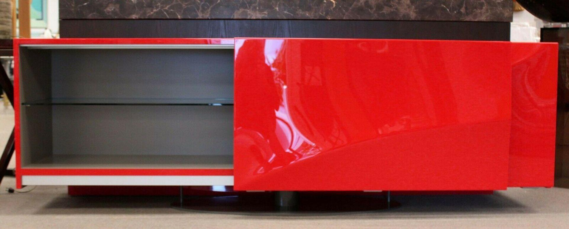 Contemporary Modern Roche Bobois Red Lacquer Credenza Media Center Storage In Good Condition In Keego Harbor, MI