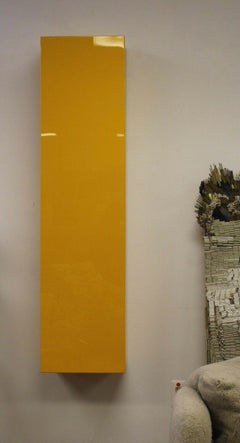 Contemporary Modern Roche Bobois Yellow Lacquer Hanging Cabinet